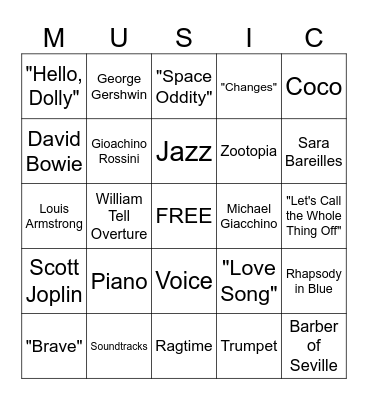 Composer Bingo 2023-2024 Bingo Card
