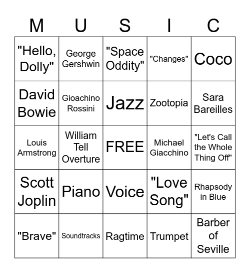 Composer Bingo 2023-2024 Bingo Card