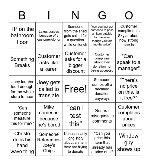 ReStore Bingo Card