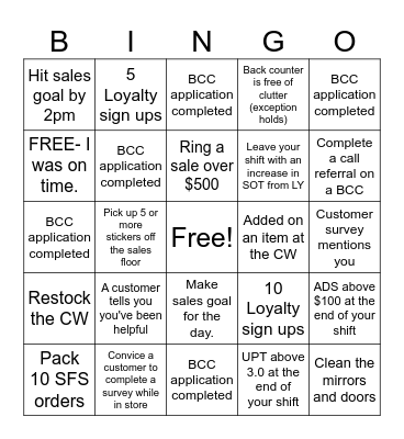 BRFS 6269 Bingo Card