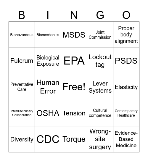 Exam 3- 5th Period Bingo Card