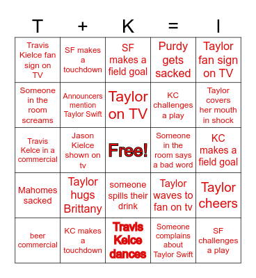 Swifty Bowl BINGO! Bingo Card