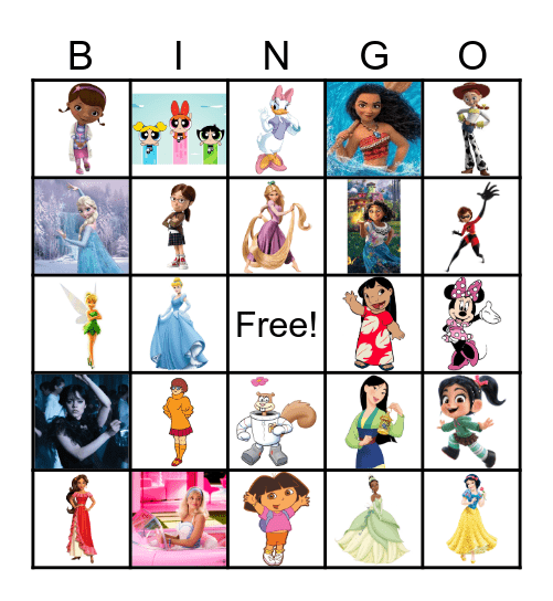 Girls On Screen Bingo Card