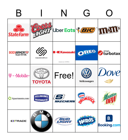 Super Bowl 50 Bingo Card