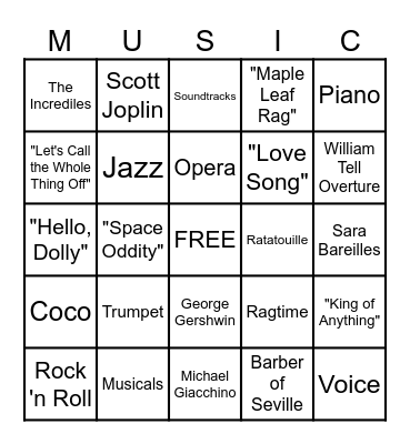 Composer Bingo 2023-2024 Bingo Card