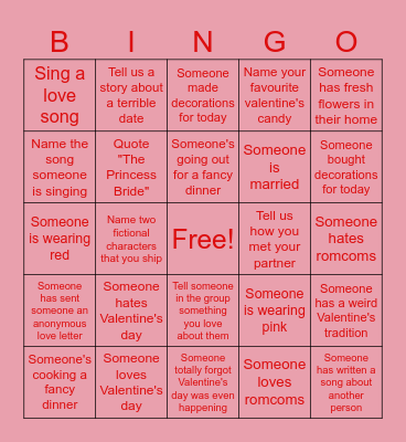 NorthOne Valentine's Bingo Card