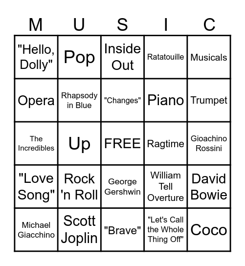 Composer Bingo 2023-2024 Bingo Card
