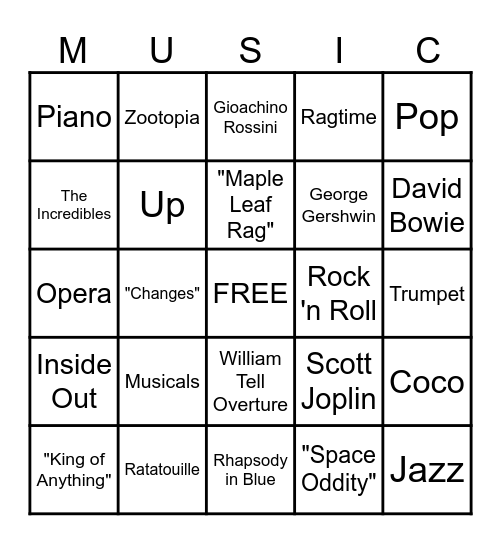 Composer Bingo 2023-2024 Bingo Card