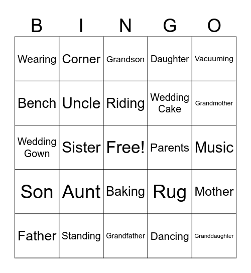 ESL Bingo Card