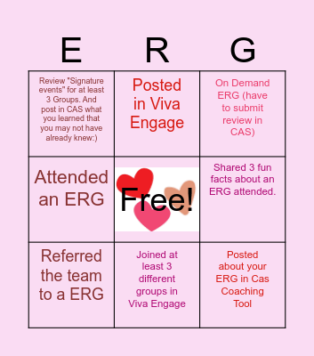 ERG BINGO Card