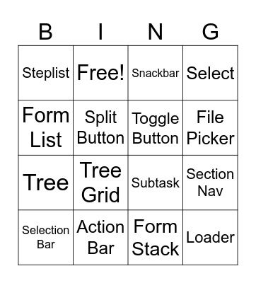 Cloud Design System Bingo Card