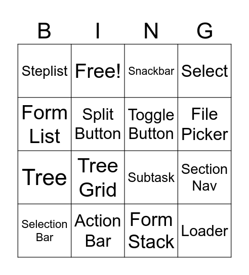 Cloud Design System Bingo Card
