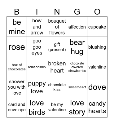 Valentine's Day Bingo Card