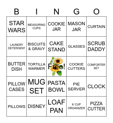 BRIDAL SHOWER GIFT BINGO Card