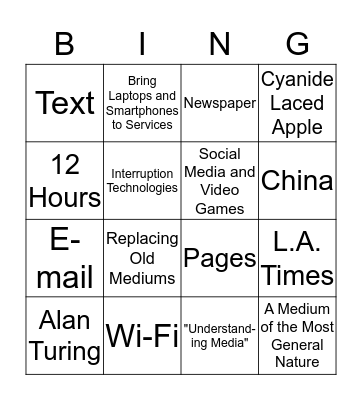 4 Squares Across, Down, or Diagonally Wins Bingo Card