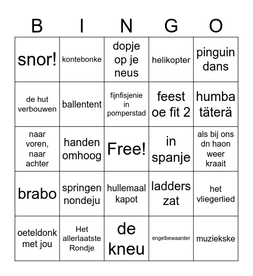 Carnavals bingo Card