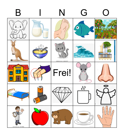 German Cognates D1 Bingo Card