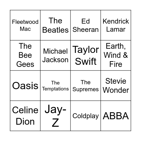 Blood on the Tracks BINGO Card