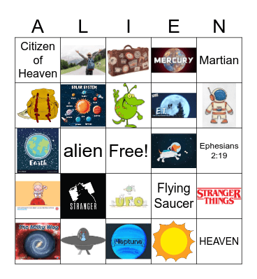 Aliens Bingo Card