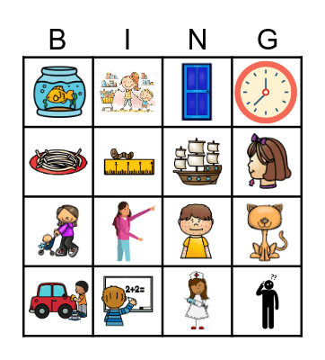 Digraph Pictures Bingo Card