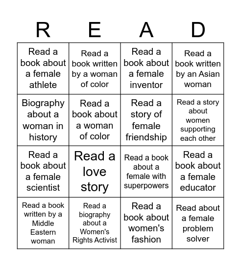 Women's History Month Bingo Card