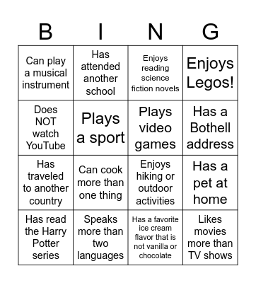 Robotics BINGO Card