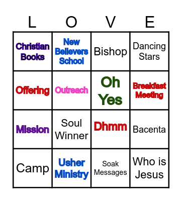 Central Church Rally Day Bingo! Bingo Card