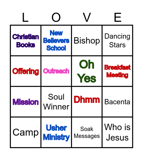 Central Church Rally Day Bingo! Bingo Card