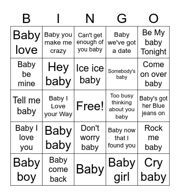 BUNCH OF BABIES Bingo Card