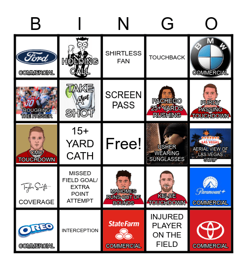 SUPER BOWL LVIII Bingo Card