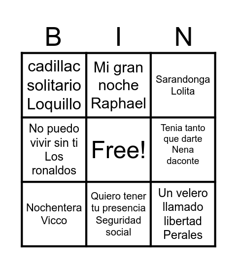 Bingo Party Bingo Card