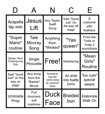 Competition Bingo 2024 Bingo Card
