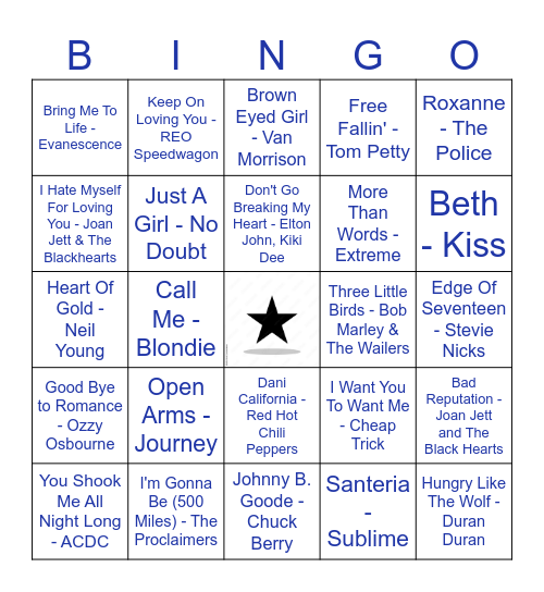 VALENTINES DAY ROCK Bingo Card