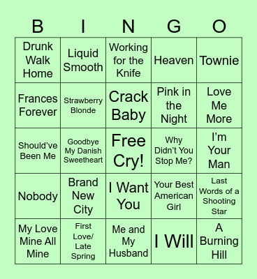 Mitski 2024 Bingo Card