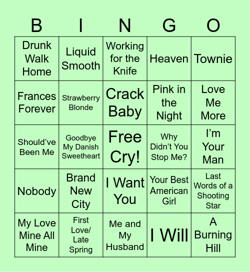 Mitski 2024 Bingo Card   Mitski 2024 