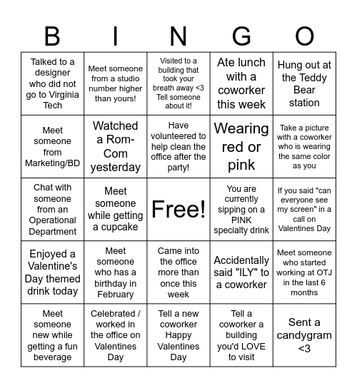 OTJ Bingo Card