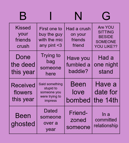 VALENTINES! Bingo Card