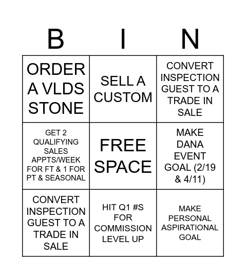 Q1 BINGO Card