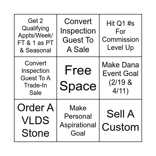 Q1 BINGO Card