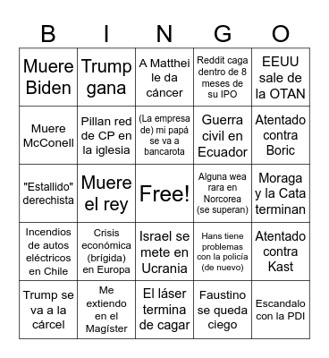 Bingo 2024 Bingo Card