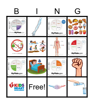 Heart Health Bingo Card