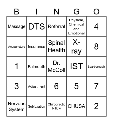 Family Chiropractic Associates Bingo Card