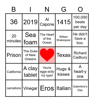 Valentine's Edition! Bingo Card