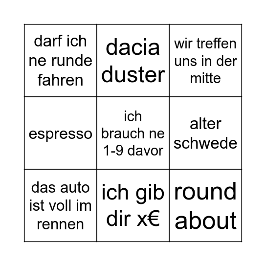 Hamid sucht Bingo Card