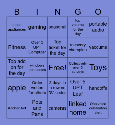Team Bingo Card