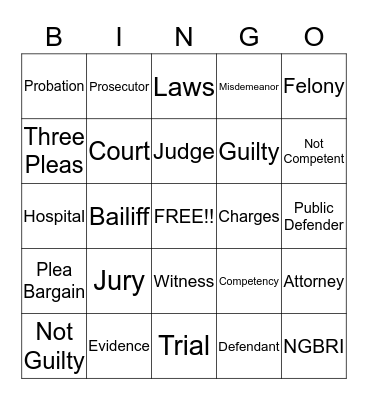 Competency Bingo Card