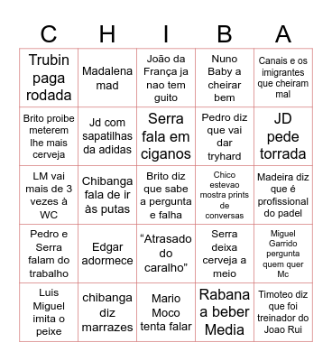 Chiba Dr Why Bingo Card