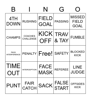 SUPER BOWL 2023 Bingo Card