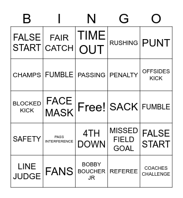 SUPER BOWL 2023 Bingo Card