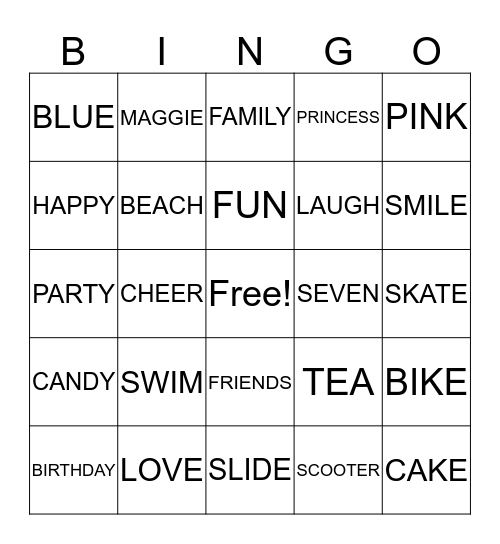 MAGGIE'S TEA PARTY BINGO Card